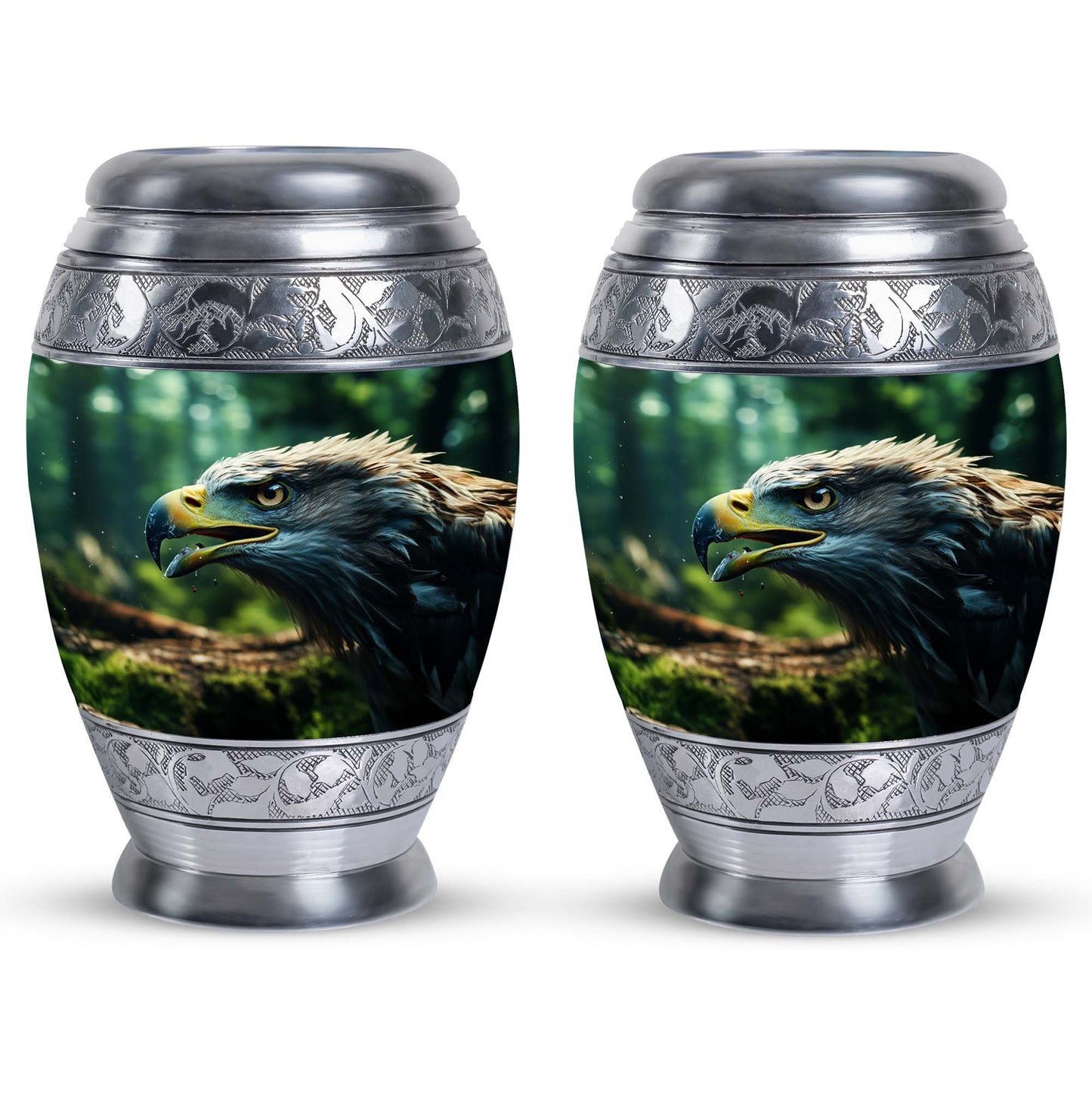 Eagle Memorial Urn in aluminium for ashes.