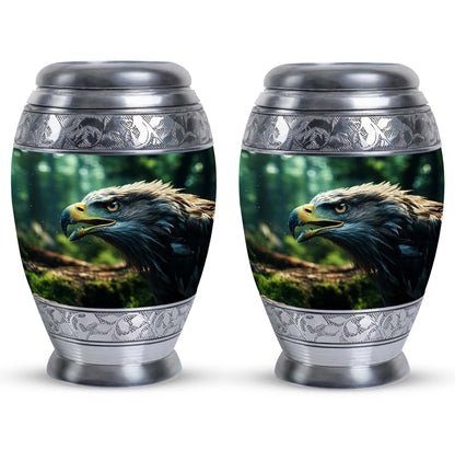 Eagle Memorial Urn in aluminium for ashes.