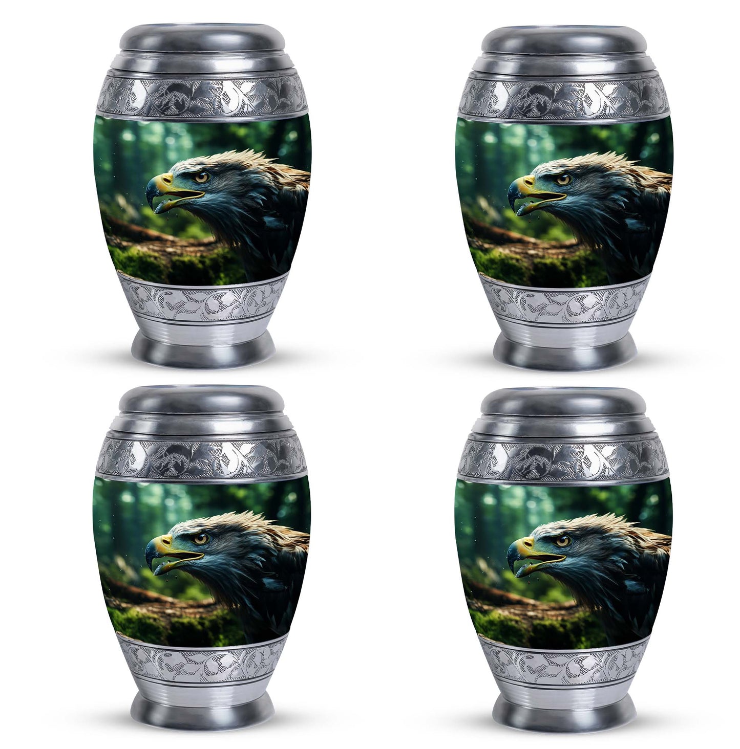 Eagle Memorial Urn in aluminium for ashes.