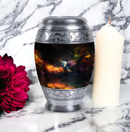Colorful swan keepsake urn, 3-inch classic design