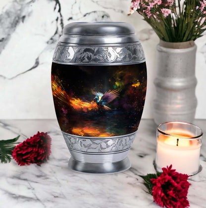 Colorful swan keepsake urn, 3-inch classic design
