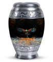 Classic aluminium, 3-inch large Eagle cremation urn.