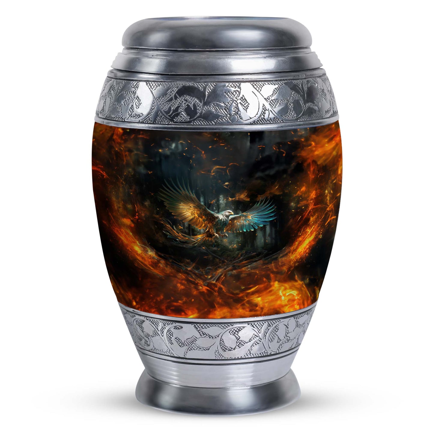 Eagle Memorial Urn, classic design, aluminium, 3-inch size.