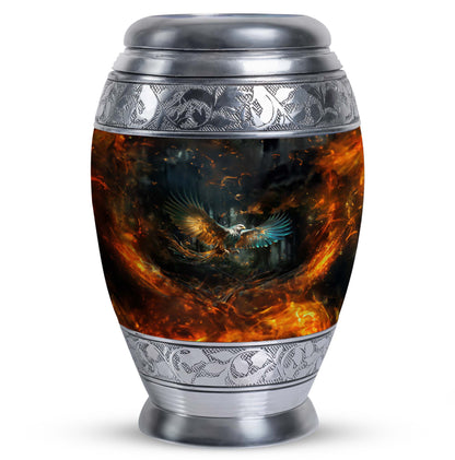 Eagle Memorial Urn, classic design, aluminium, 3-inch size.