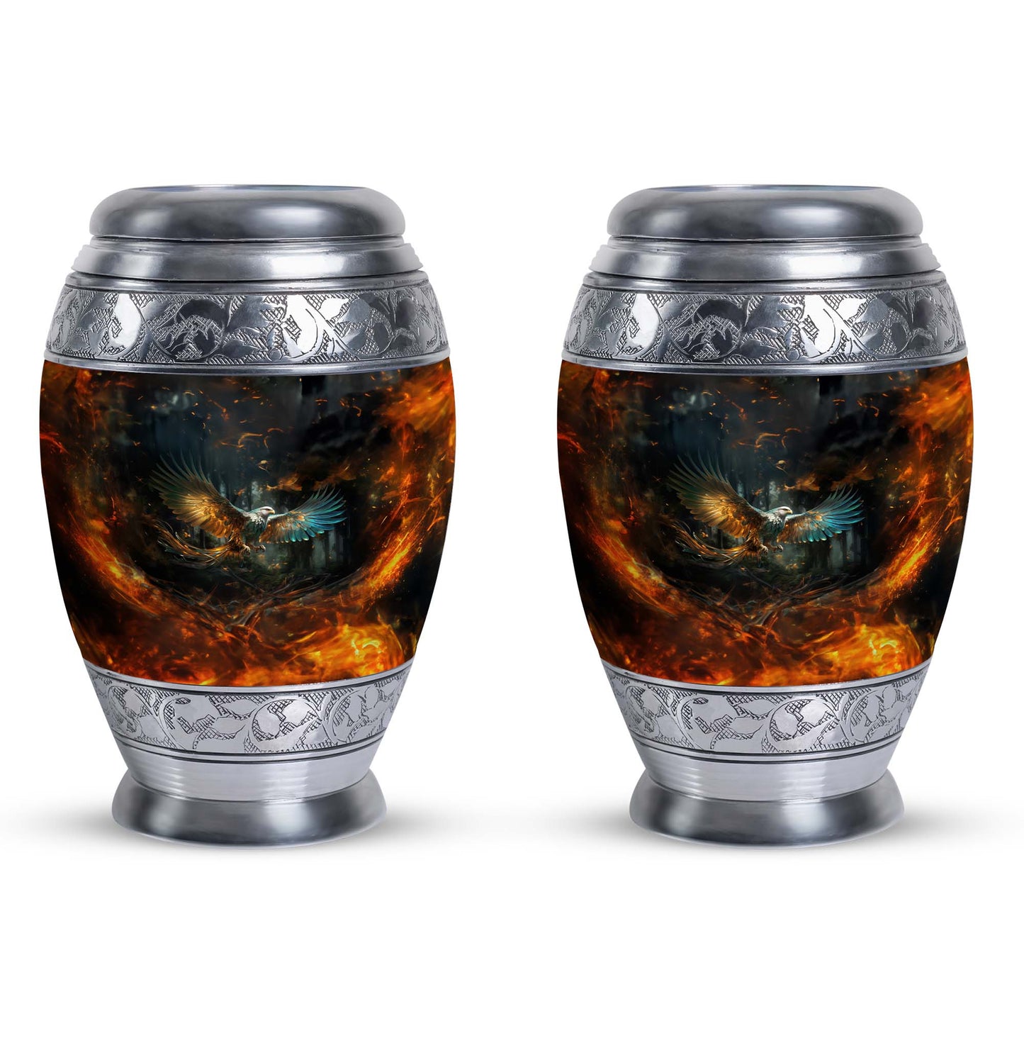 Eagle Memorial Urn, classic design, aluminium, 3-inch size.