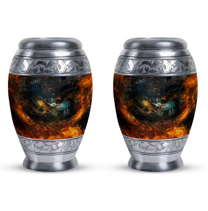 Eagle Memorial Urn, classic design, aluminium, 3-inch size.