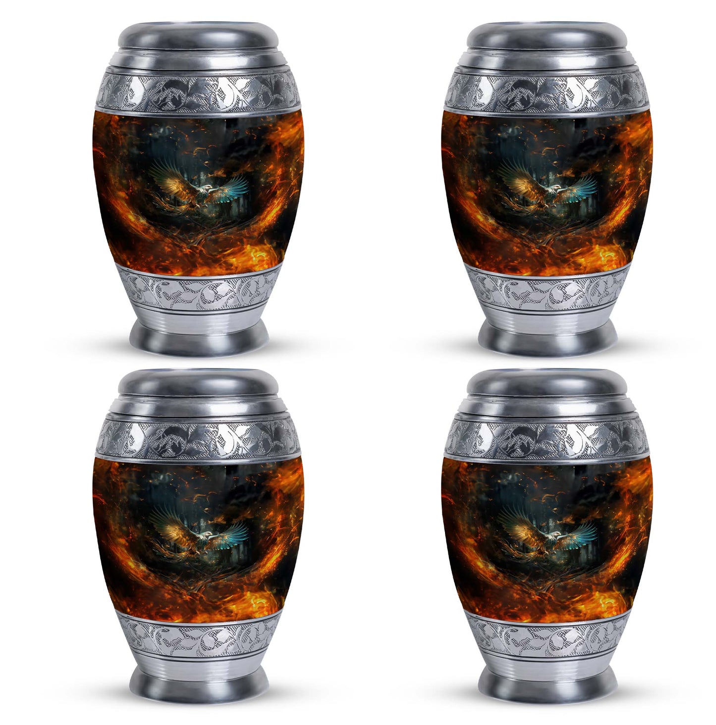 Eagle Memorial Urn, classic design, aluminium, 3-inch size.