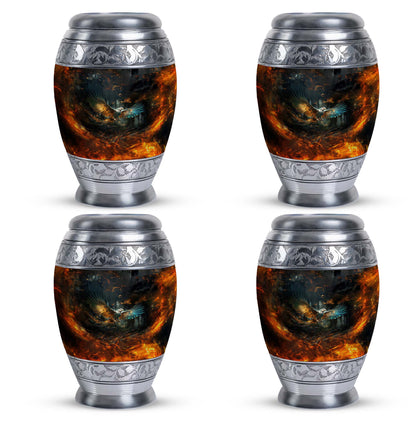 Eagle Memorial Urn, classic design, aluminium, 3-inch size.