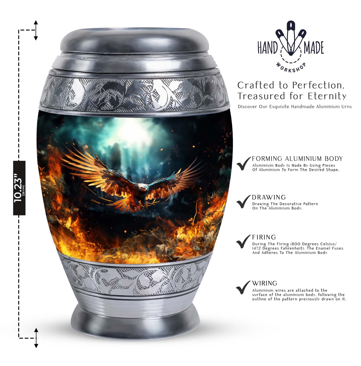 Classic Eagle Urn design large aluminium urn.