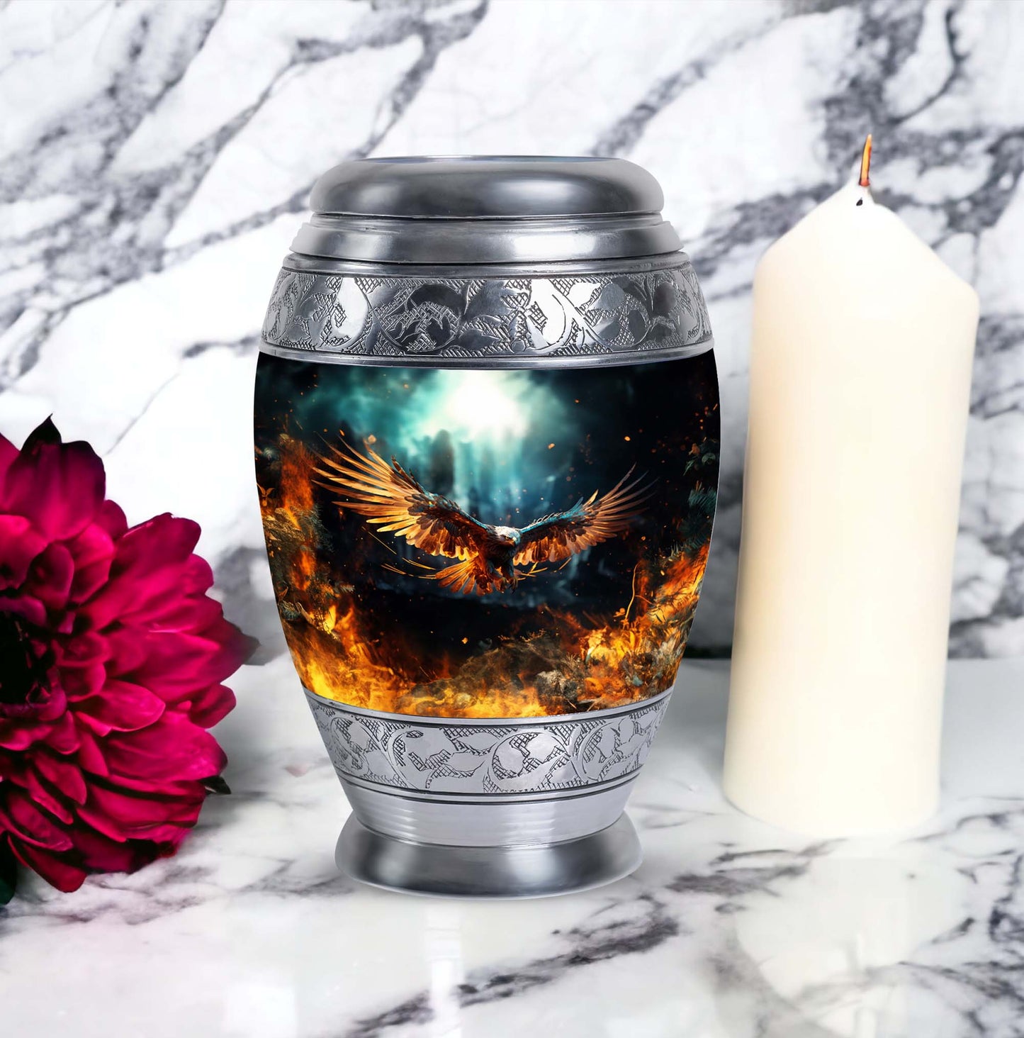 Classic Eagle Urn design large aluminium urn.