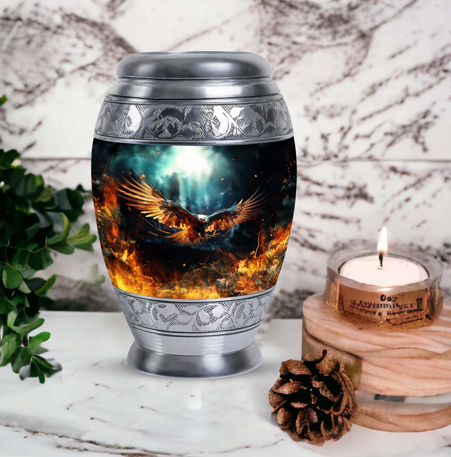 Classic Eagle Urn design large aluminium urn.