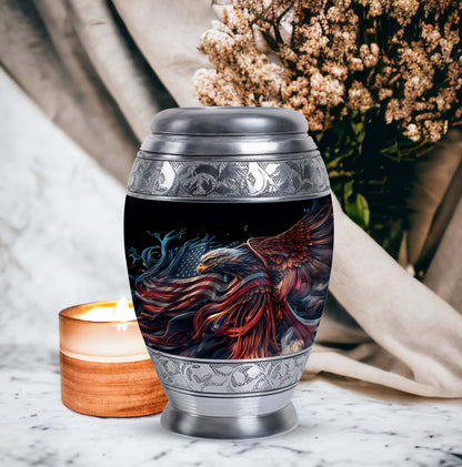 3-inch classic eagle urn crafted from aluminium