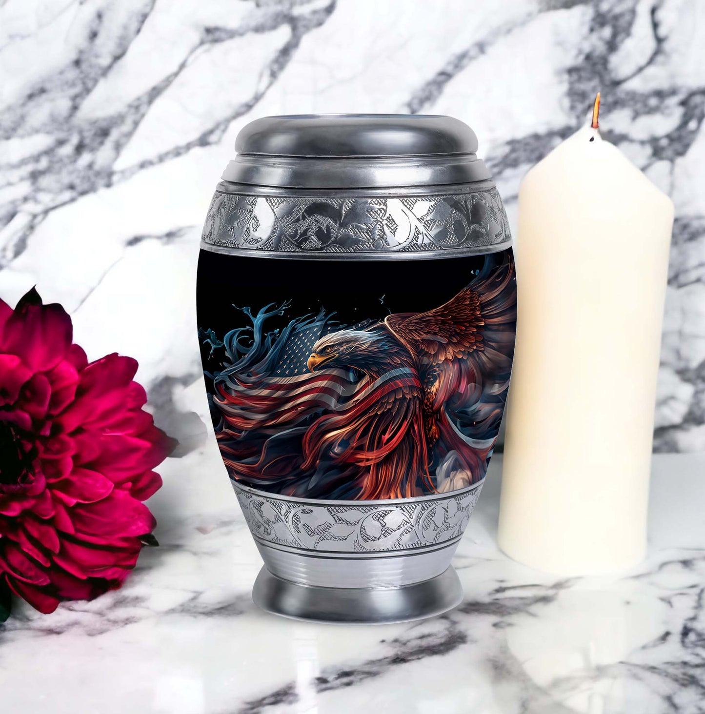 3-inch classic eagle urn crafted from aluminium
