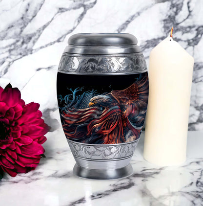 3-inch classic eagle urn crafted from aluminium