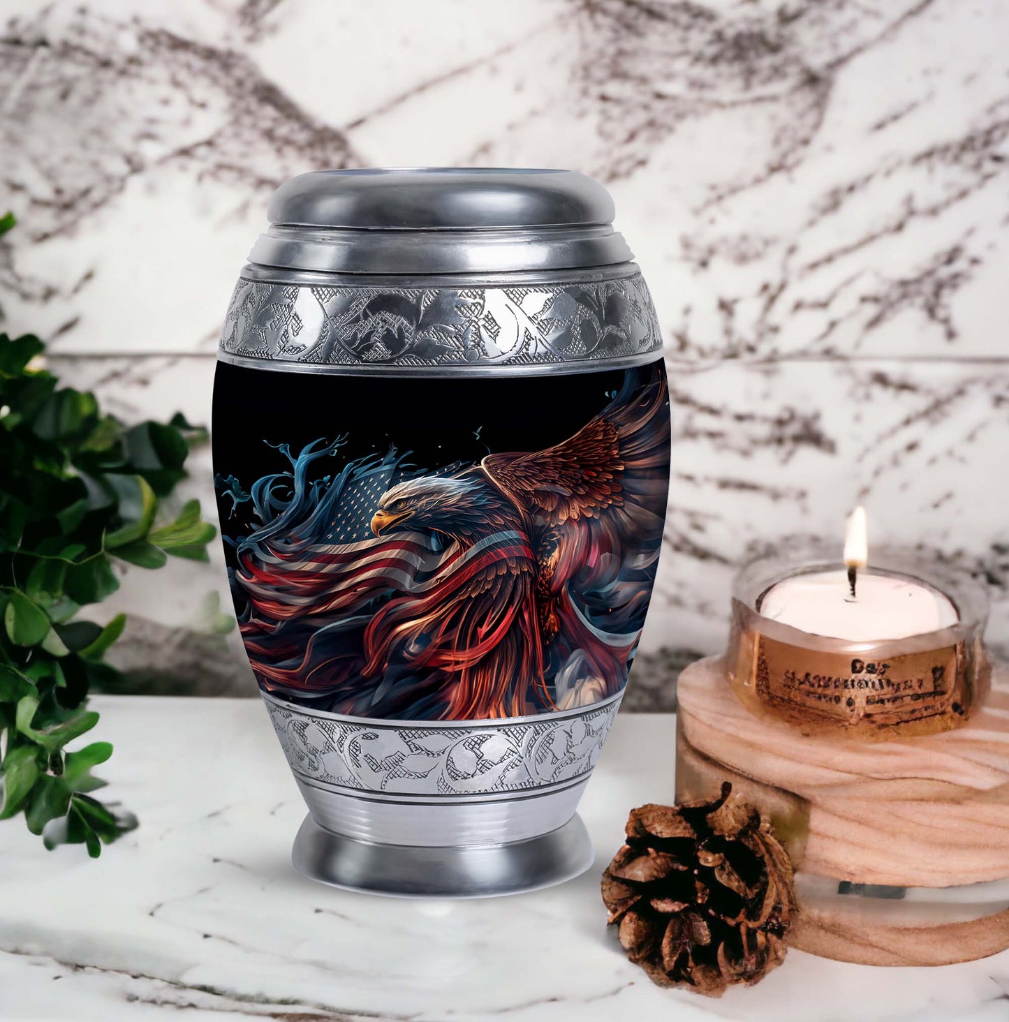 3-inch classic eagle urn crafted from aluminium