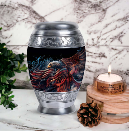 3-inch classic eagle urn crafted from aluminium