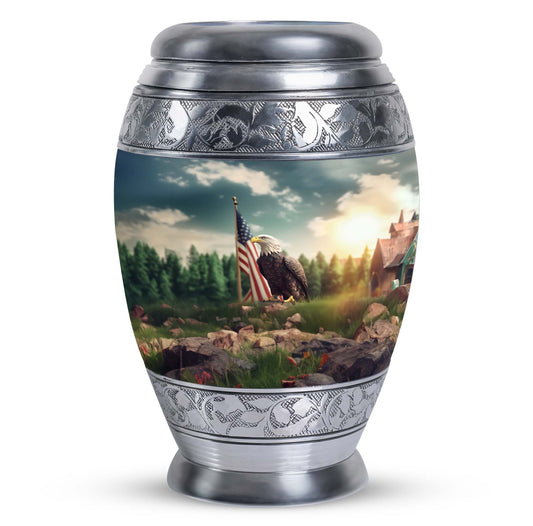 Large classic Eagle Cremation Urn made of Aluminium