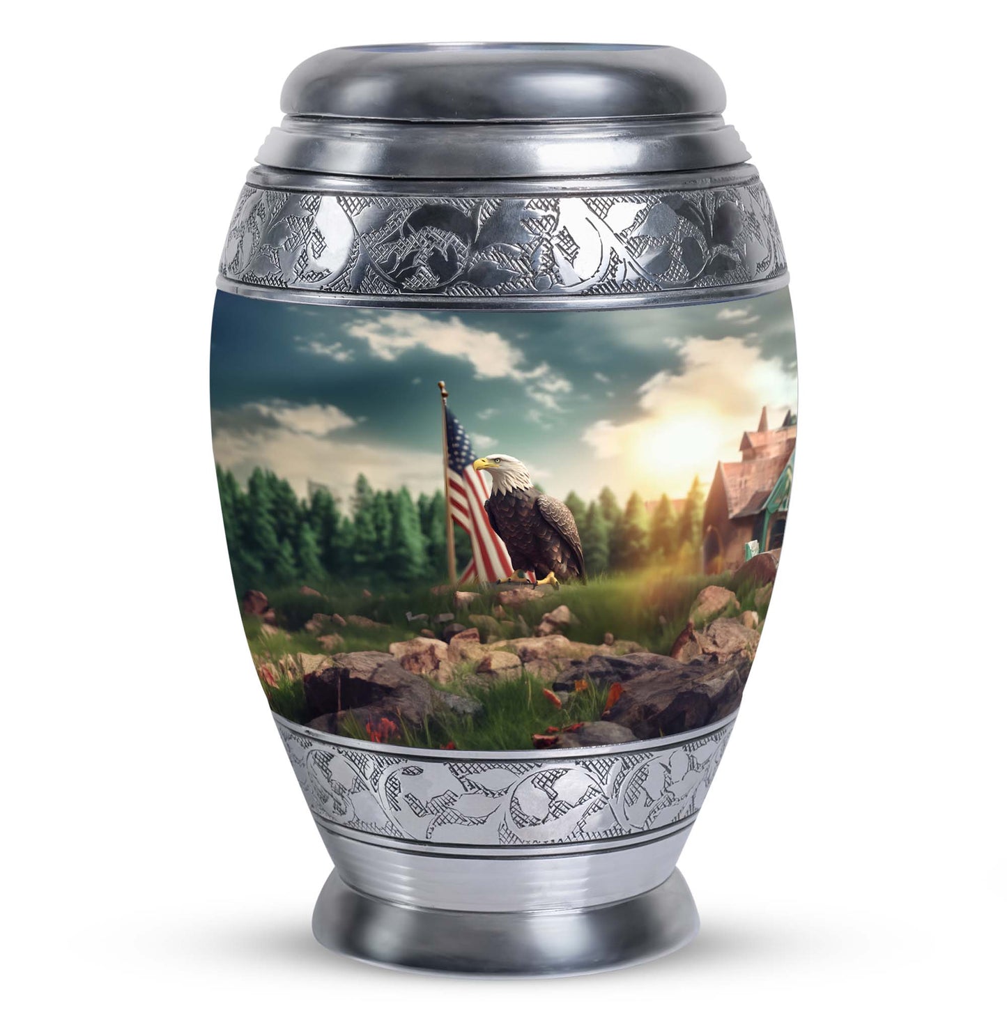 Large classic Eagle Cremation Urn made of Aluminium