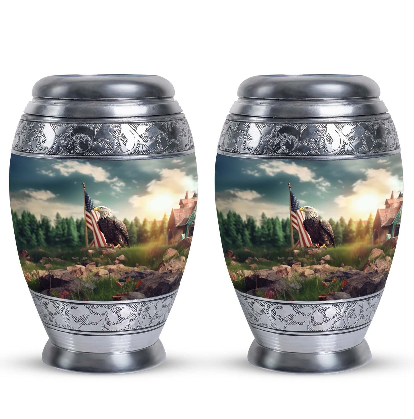 Large classic Eagle Cremation Urn made of Aluminium