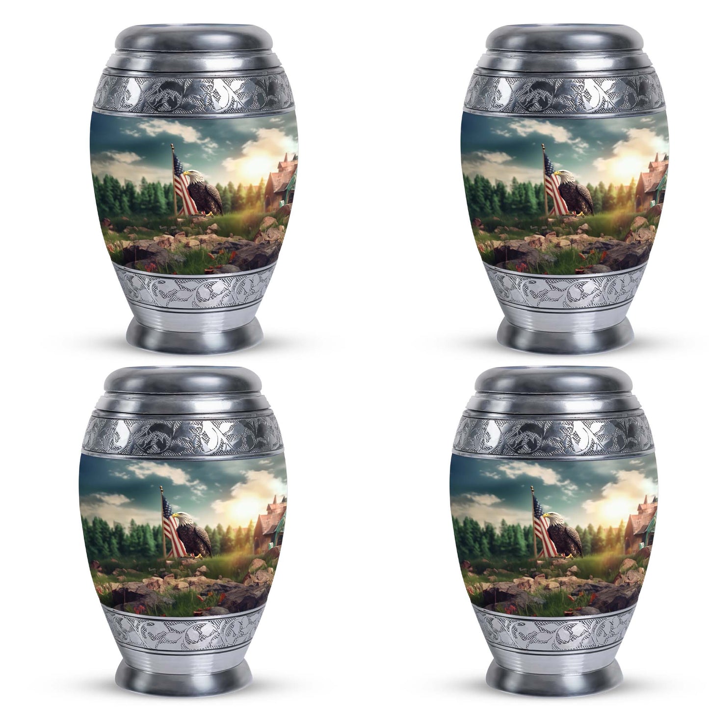 Large classic Eagle Cremation Urn made of Aluminium