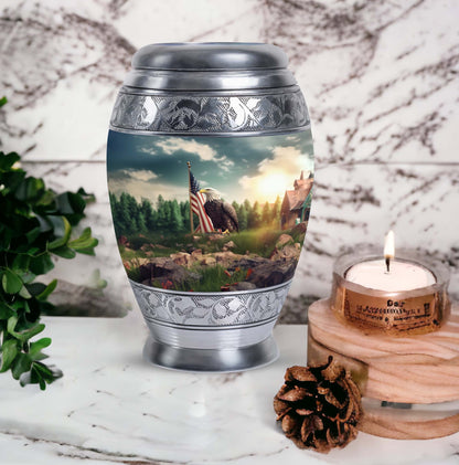 Large classic Eagle Cremation Urn made of Aluminium