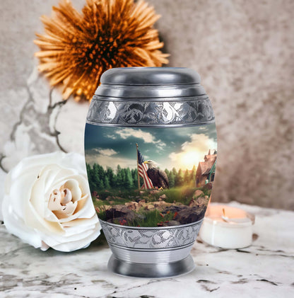 Large classic Eagle Cremation Urn made of Aluminium