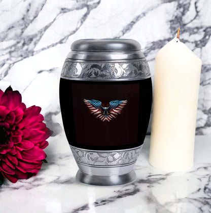 Classic Eagle Urn for Human Ashes in Aluminium.