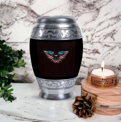 Classic Eagle Urn for Human Ashes in Aluminium.