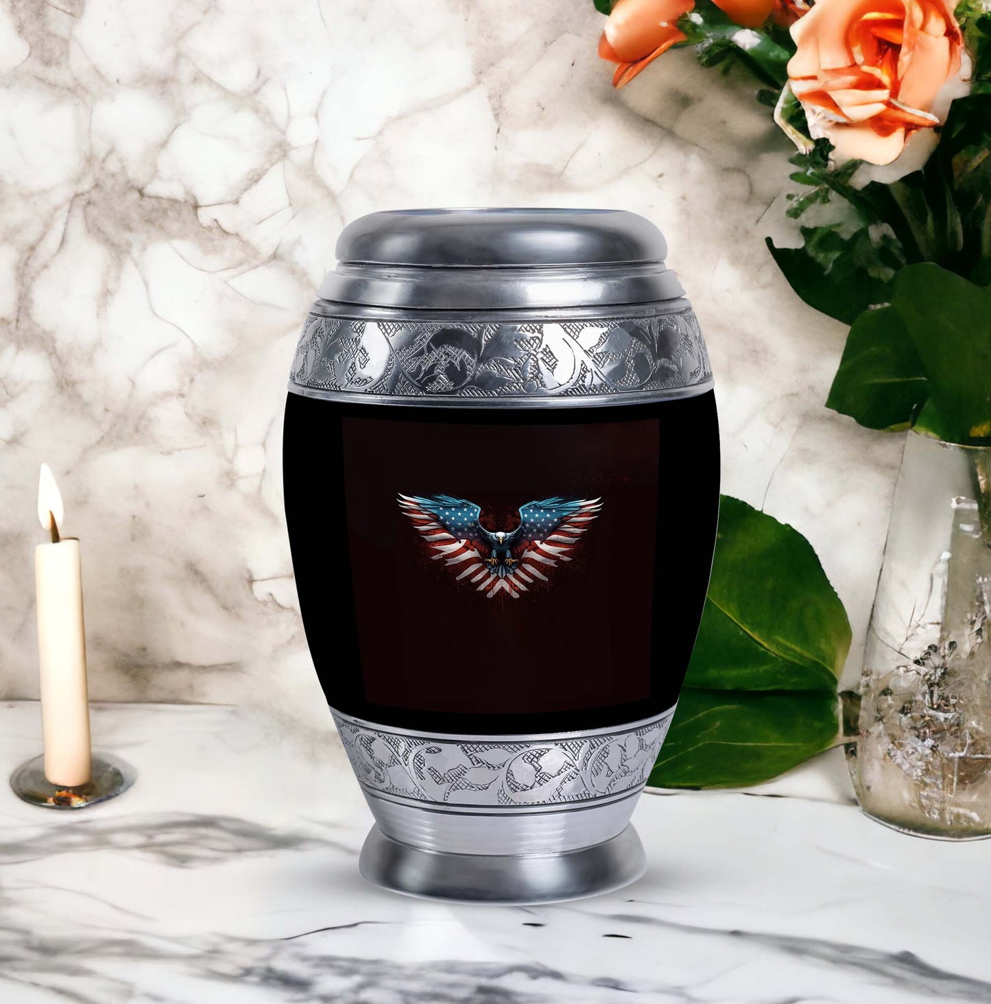 Classic Eagle Urn for Human Ashes in Aluminium.