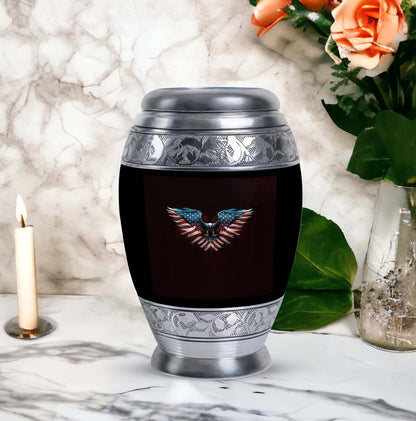 Classic Eagle Urn for Human Ashes in Aluminium.