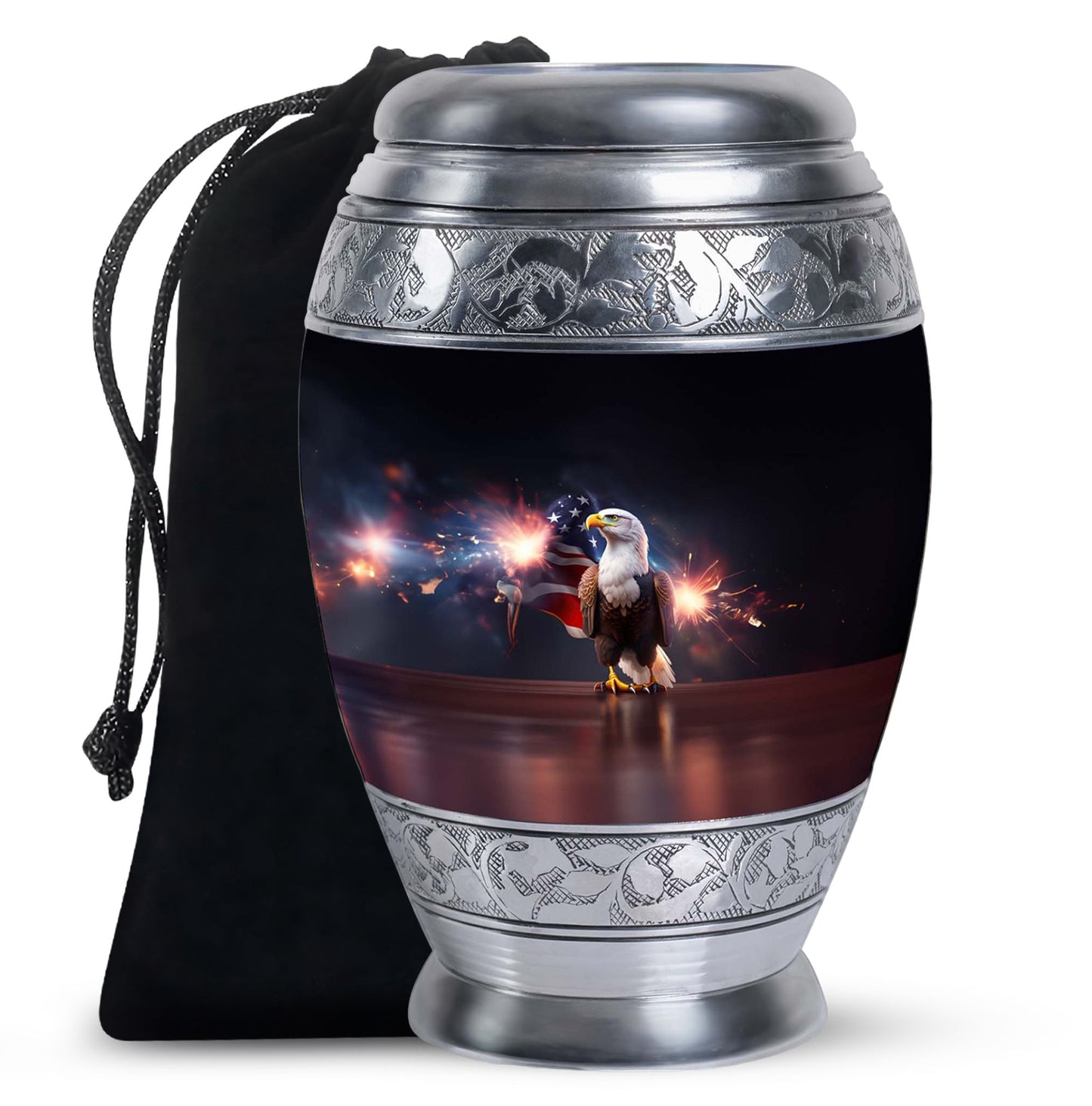 Personalized Eagle Cremation Urn for Men - 10-inch, 200 cu in - Yatskia