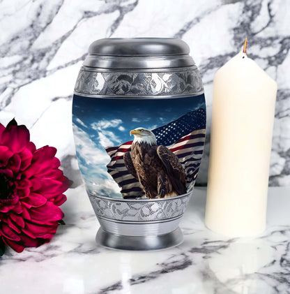 Eagle Urn, Aluminium, perfect for cremated human ashes