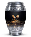 Eagle Cremation Urn, Large aluminium classic memorial urn.