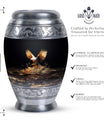 Eagle Cremation Urn, Large aluminium classic memorial urn.