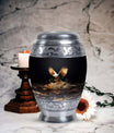 Eagle Cremation Urn, Large aluminium classic memorial urn.