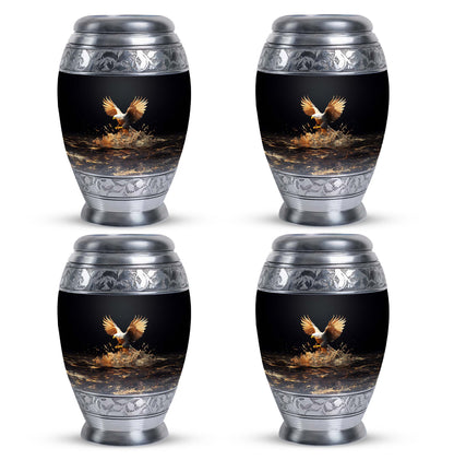 Eagle Cremation Urn, Large aluminium classic memorial urn.