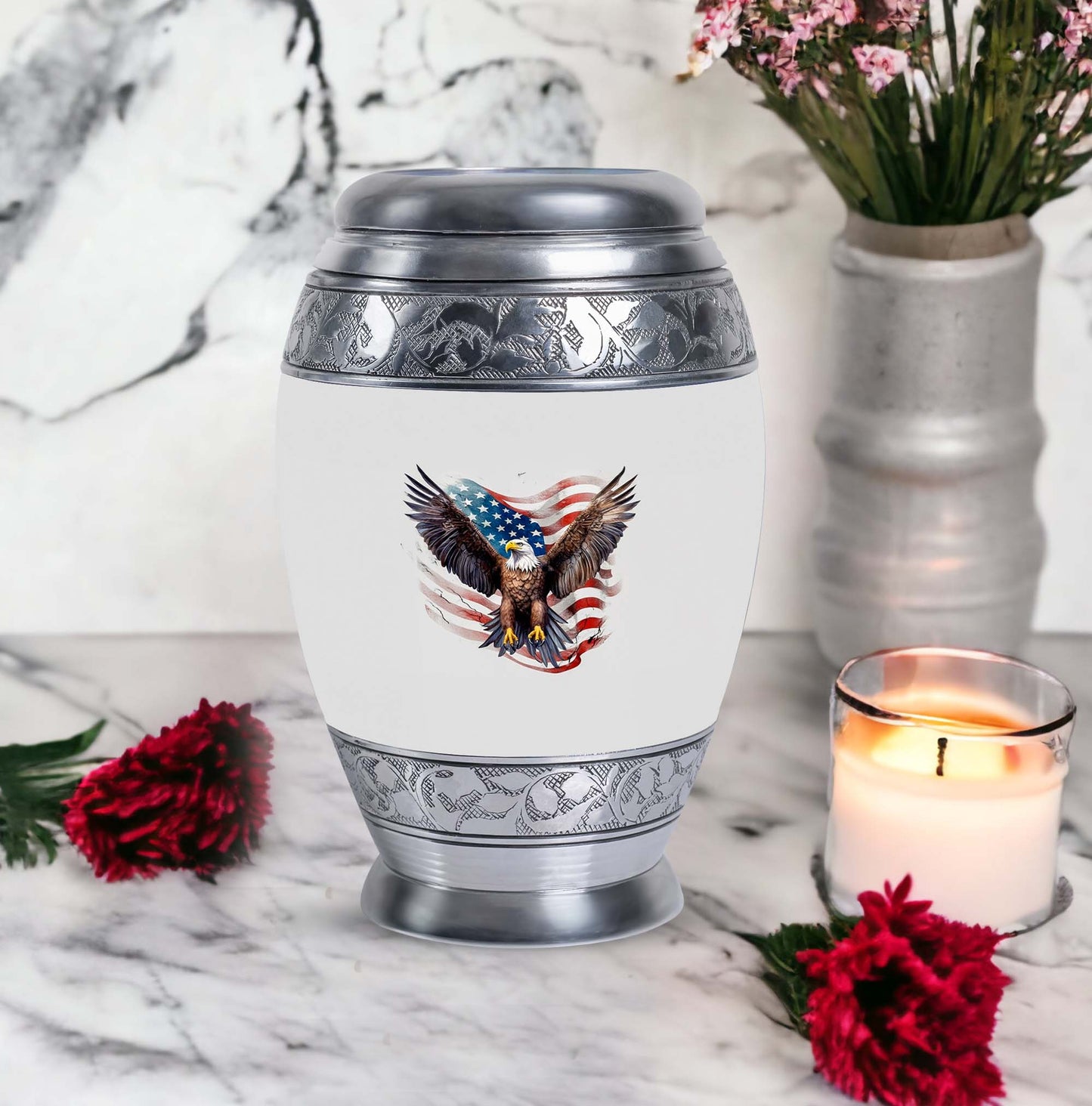 Custom 3-inch Eagle Urn for Human Ashes in aluminium.