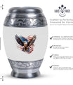 Custom 3-inch Eagle Urn for Human Ashes in aluminium.