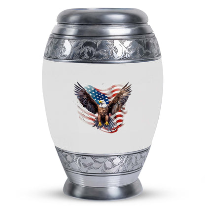 Custom 3-inch Eagle Urn for Human Ashes in aluminium.