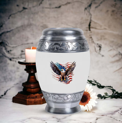 Custom 3-inch Eagle Urn for Human Ashes in aluminium.
