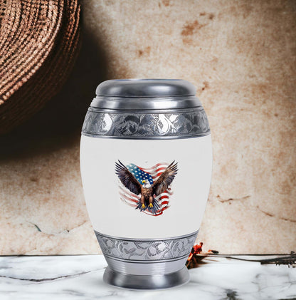 Custom 3-inch Eagle Urn for Human Ashes in aluminium.