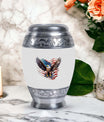 Custom 3-inch Eagle Urn for Human Ashes in aluminium.