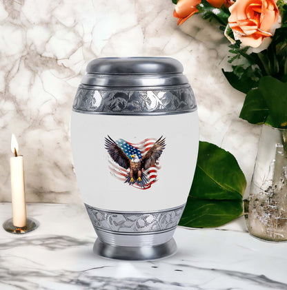 Custom 3-inch Eagle Urn for Human Ashes in aluminium.