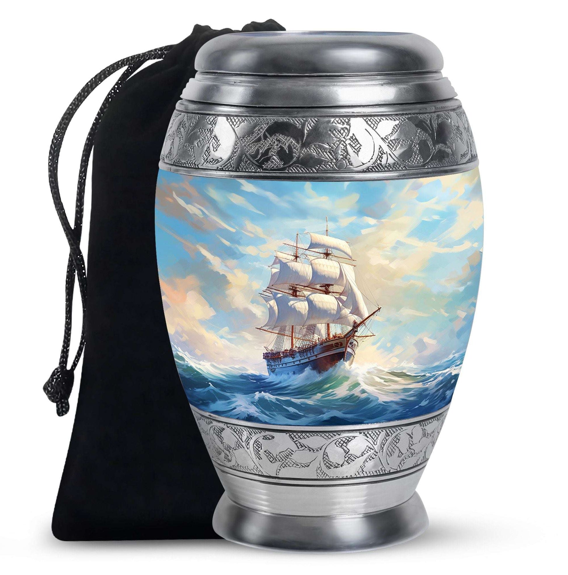 Sailing Ship Urn For Women & Men - Ocean Keepsake Urns For Human Ashes