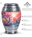 Enchanting lake-themed cremation urn for ashes, ideal for women and mothers, suitable for adult-sized burial