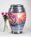 Enchanting lake-themed cremation urn for ashes, ideal for women and mothers, suitable for adult-sized burial