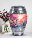 Enchanting lake-themed cremation urn for ashes, ideal for women and mothers, suitable for adult-sized burial