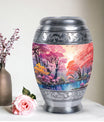 Enchanting lake-themed cremation urn for ashes, ideal for women and mothers, suitable for adult-sized burial