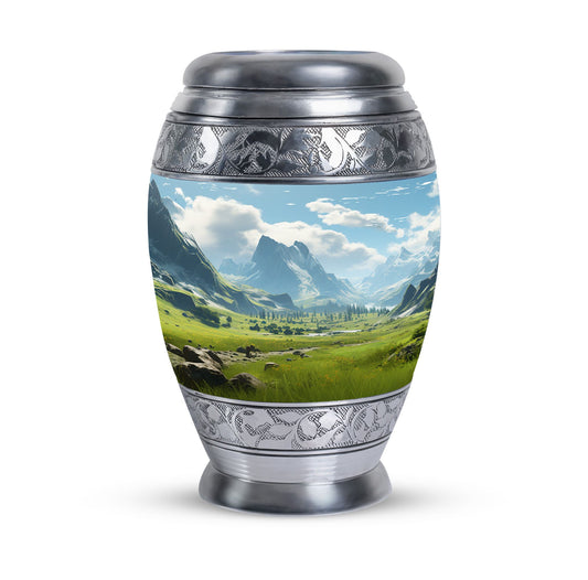 Elegant Ocean Waves urn for burial in ground, suitable for adult male & female ashes