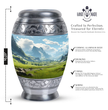 Elegant Ocean Waves urn for burial in ground, suitable for adult male & female ashes